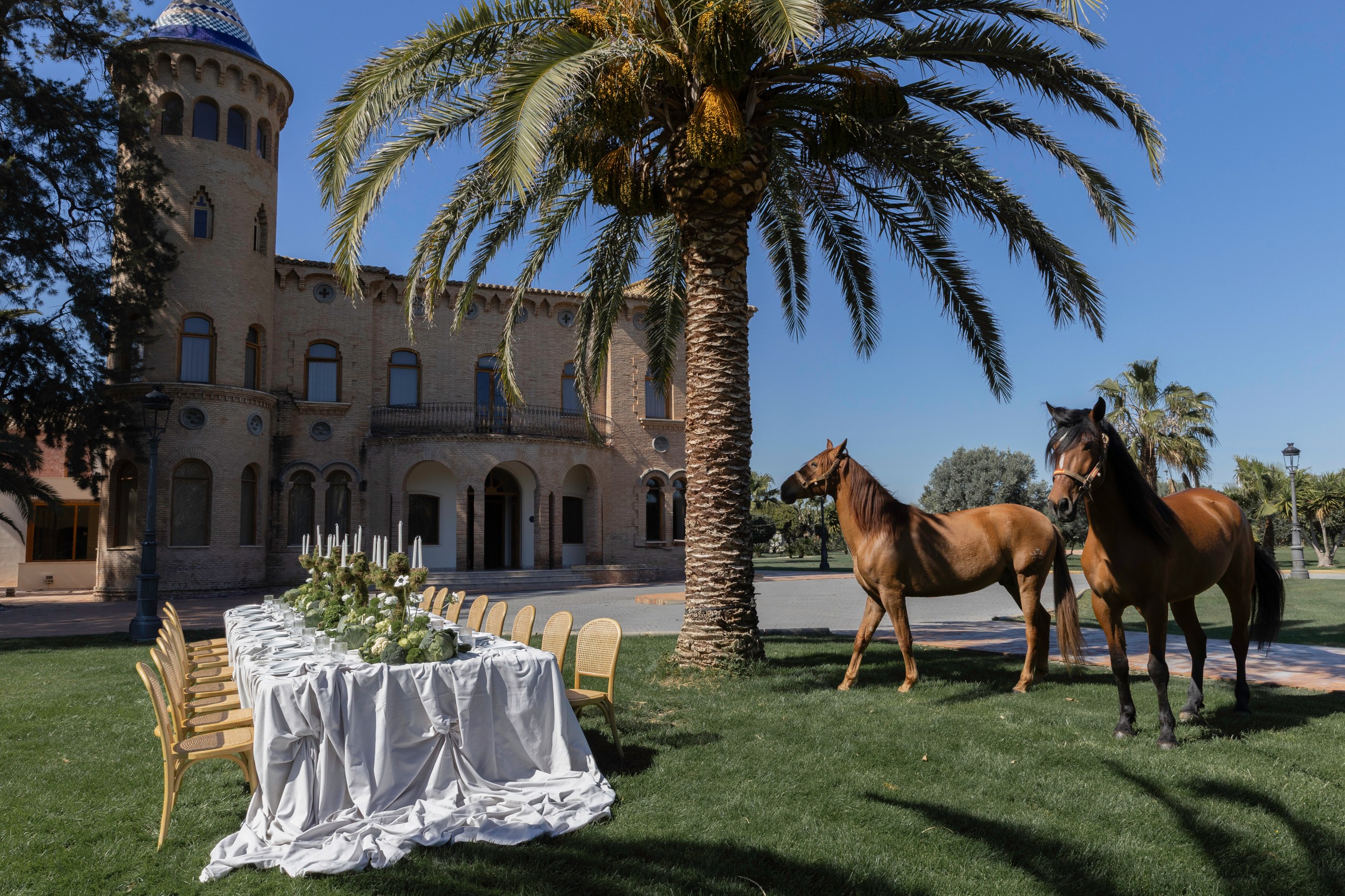 Elegant table setting at a castle venue