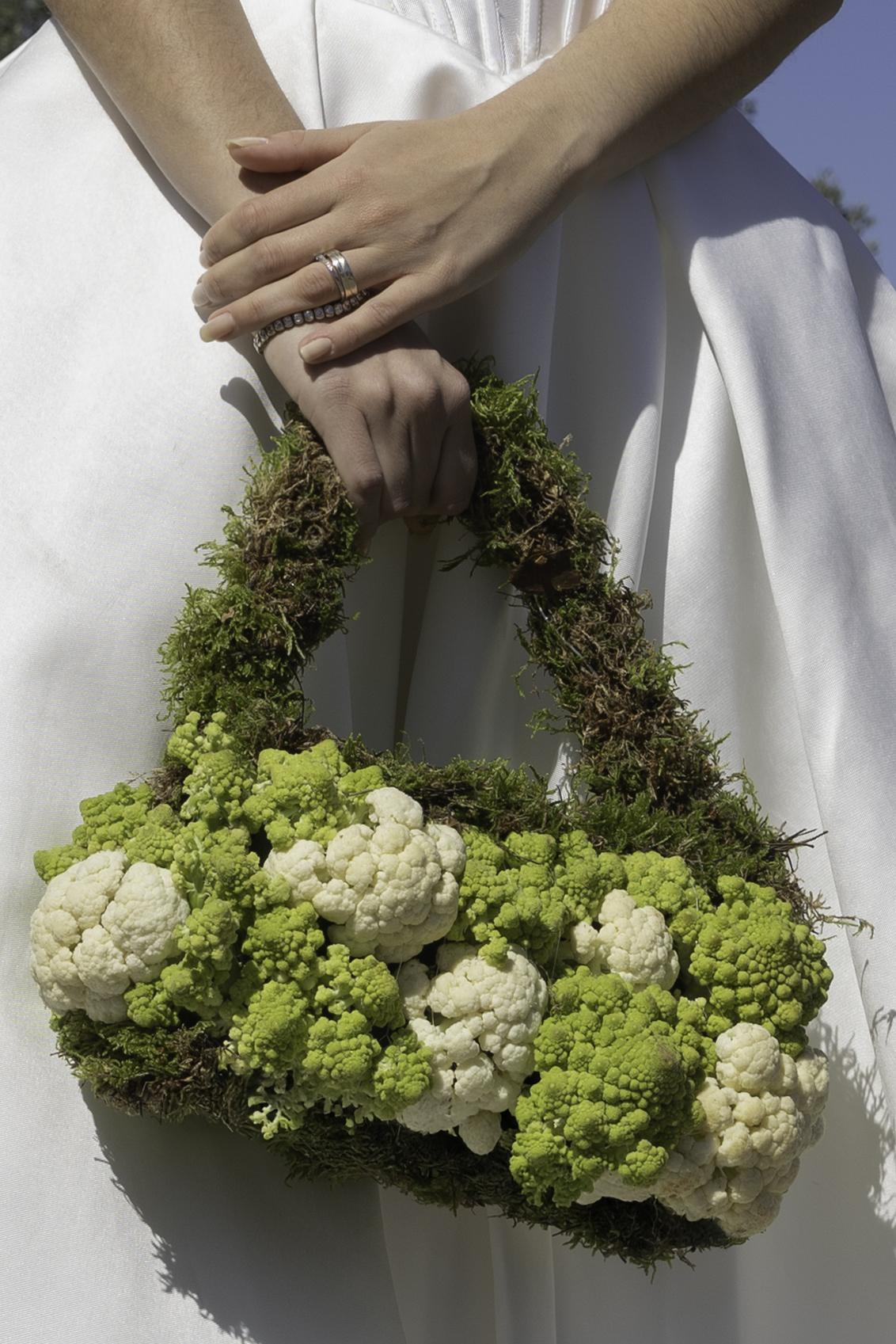 Botanical bridal accessory close-up